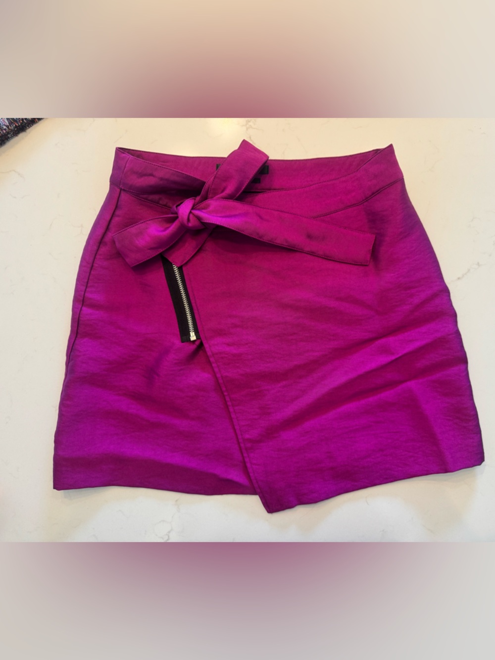 Scotch & Soda Fuchsia Wrap Mini Skirt with Tie